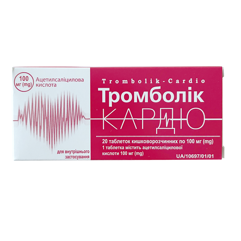 Тромболік-Кардіо, таблетки кишковорозчинні по 100 мг №20